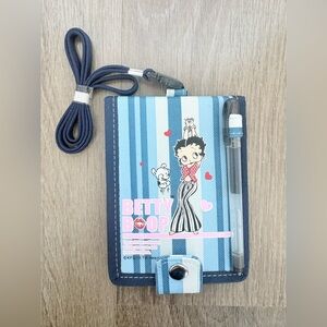 Betty Boop Blue Notepad Wallet with Strap Vintage